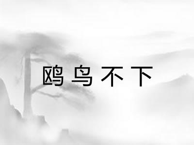 鸥鸟不下