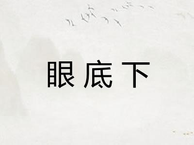 眼底下