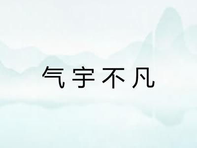 气宇不凡