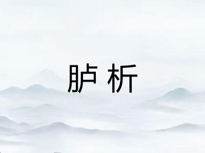 胪析