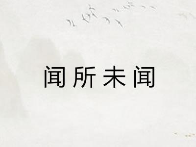 闻所未闻