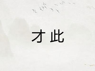 才此