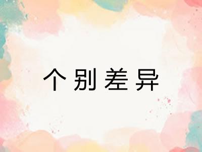 个别差异