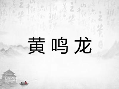 黄鸣龙