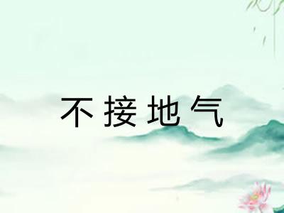 不接地气