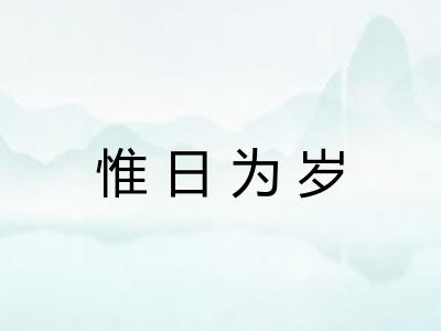 惟日为岁