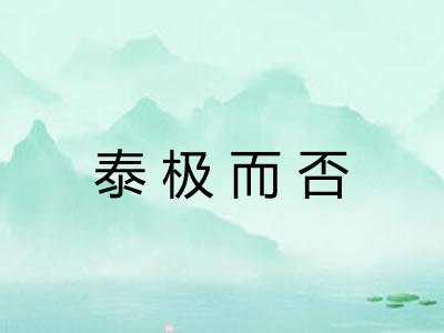 泰极而否