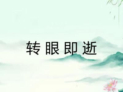 转眼即逝