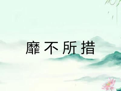 靡不所措