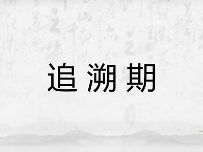 追溯期