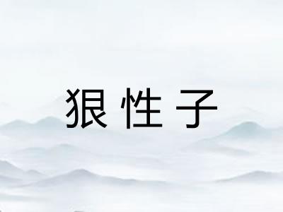 狠性子
