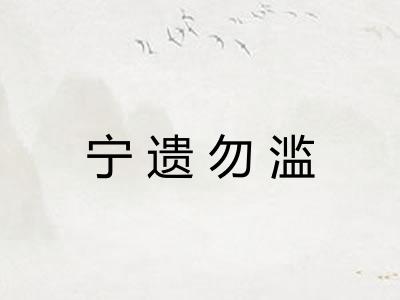 宁遗勿滥