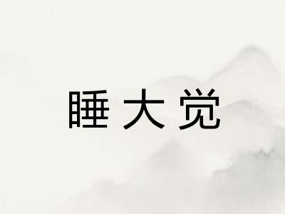 睡大觉