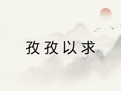 孜孜以求