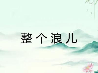 整个浪儿