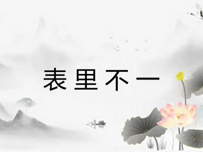 表里不一