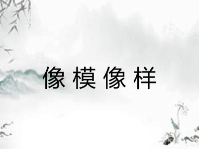 像模像样