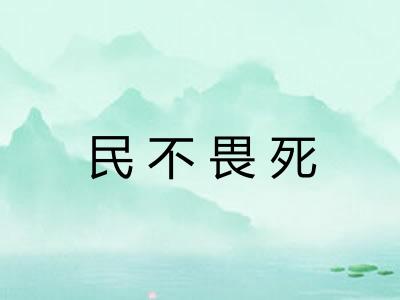 民不畏死