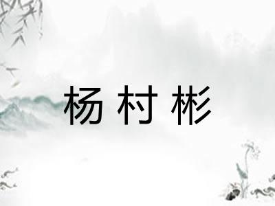 杨村彬