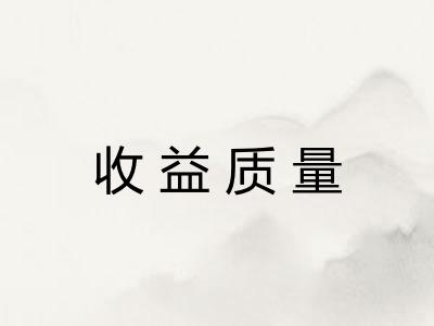 收益质量