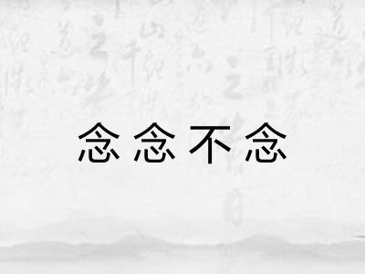 念念不念