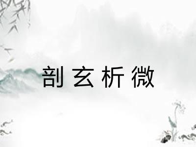 剖玄析微