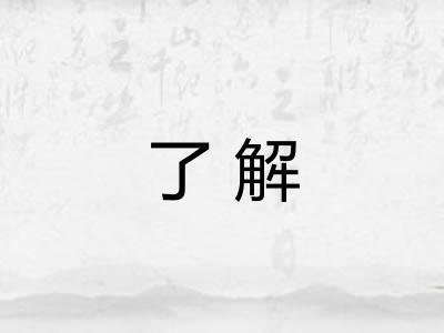 了解