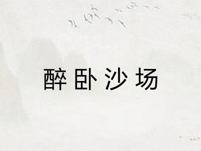 醉卧沙场