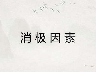 消极因素