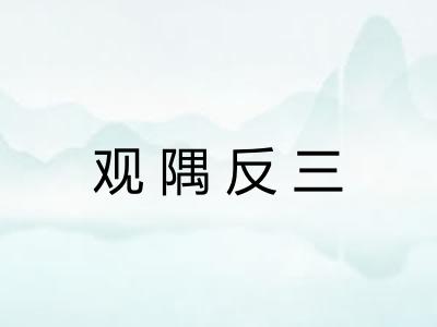 观隅反三